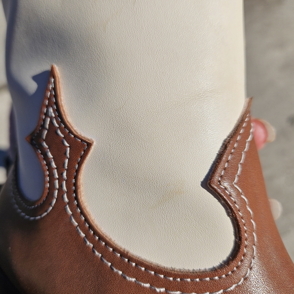 Zodiac Dawson Western Tall Boots - Brown/Cream Leather - Size 5.5M- NEW - Picture 11 of 16